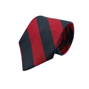 Career Cravats Necktie Mens Burgundy Navy Blue Striped Regimental 57.5" x 3.25"